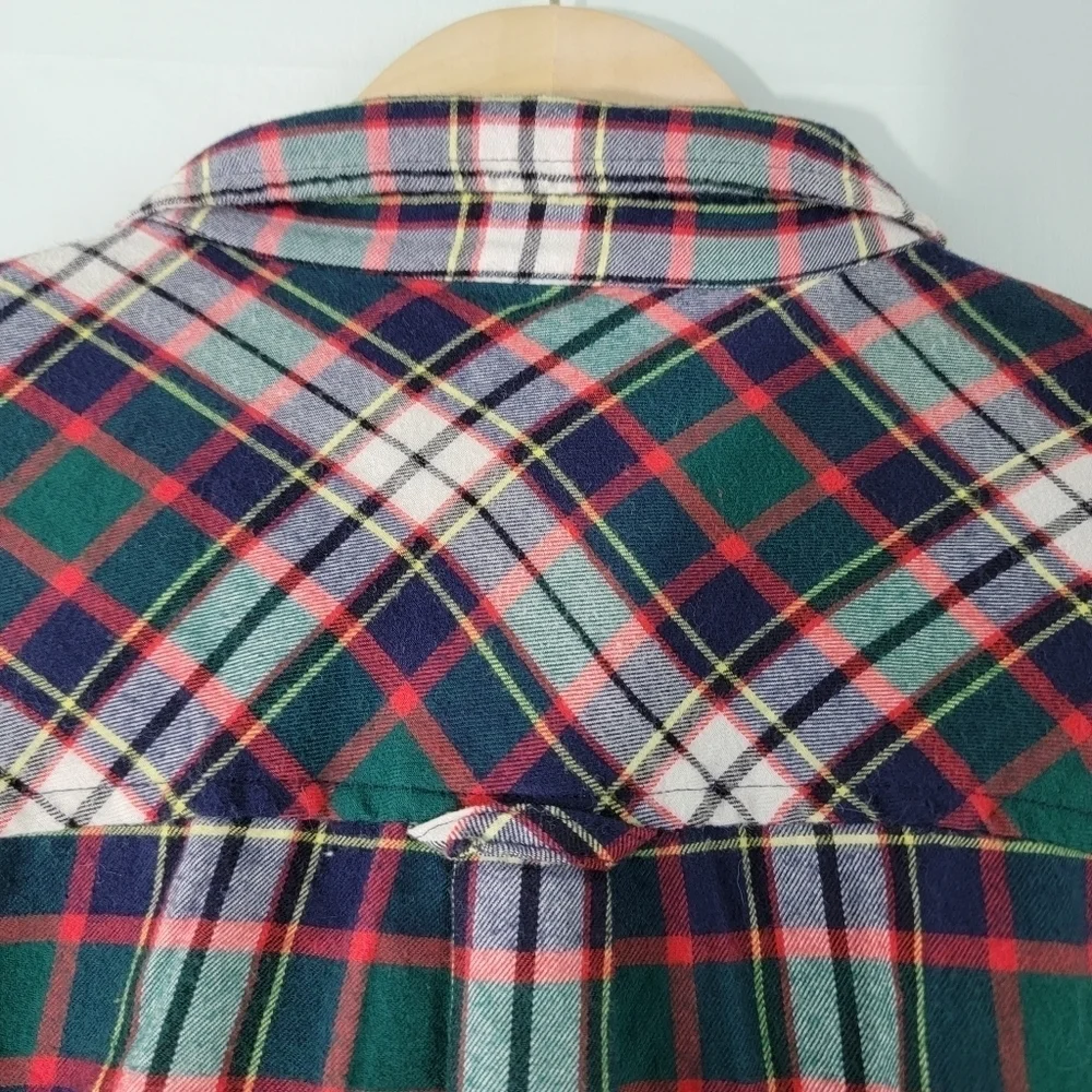 J.CREW Always Women's Green/Red/White Plaid Holidays Schaket Sz 6 Long Sleeve